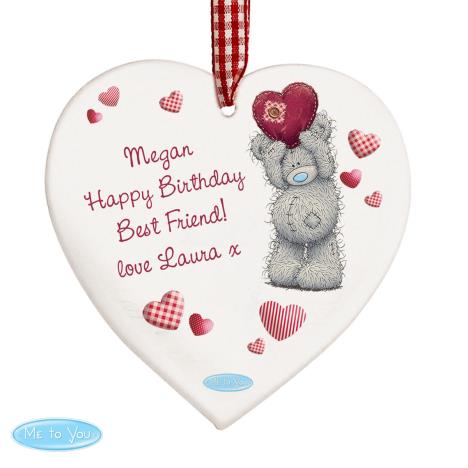 Personalised Me to You Bear Heart Wooden Decoration £9.99